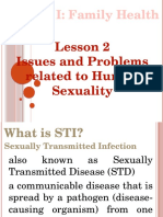 Unit I: Family Health: Lesson 2 Issues and Problems Related To Human Sexuality
