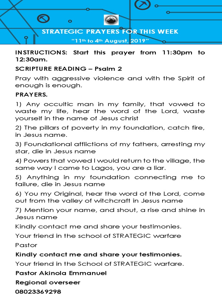 Weekly Strategic Prayer Guide | PDF