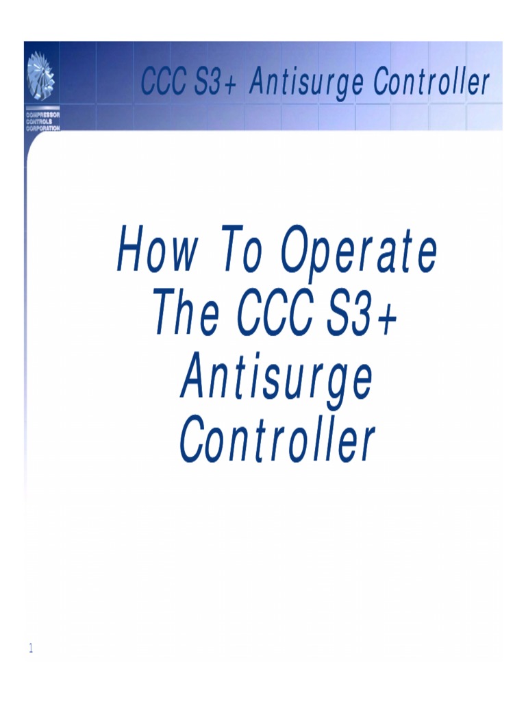 03a How To Operate Ccc S3 Antisurge Control Pdf Light Emitting Diode Electrical Engineering