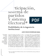 Juan Carlos Rodríguez Raga. Participación, Sistema de Partidos y Sistema Electoral.