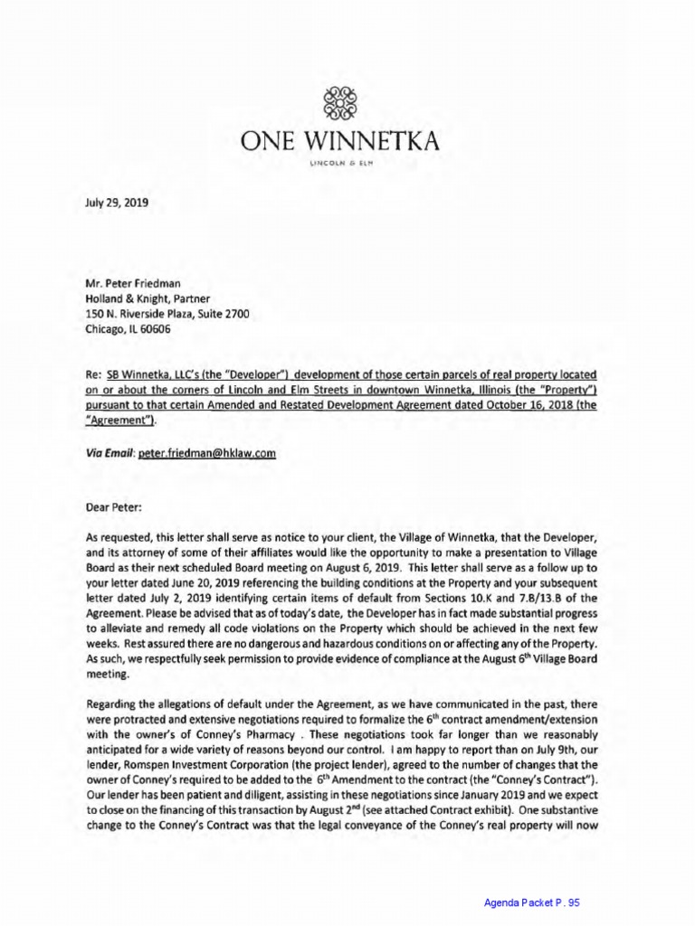 Winnetka Development Agreement Update | PDF | Foreclosure | Lawsuit