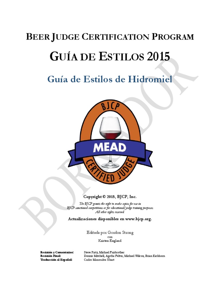 2015 Guidelines Mead Espanol PDF | PDF | Vino | Miel