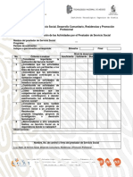 F11 Formato de Evaluación de Las Actividades Por El Prestador Del Servicio Social