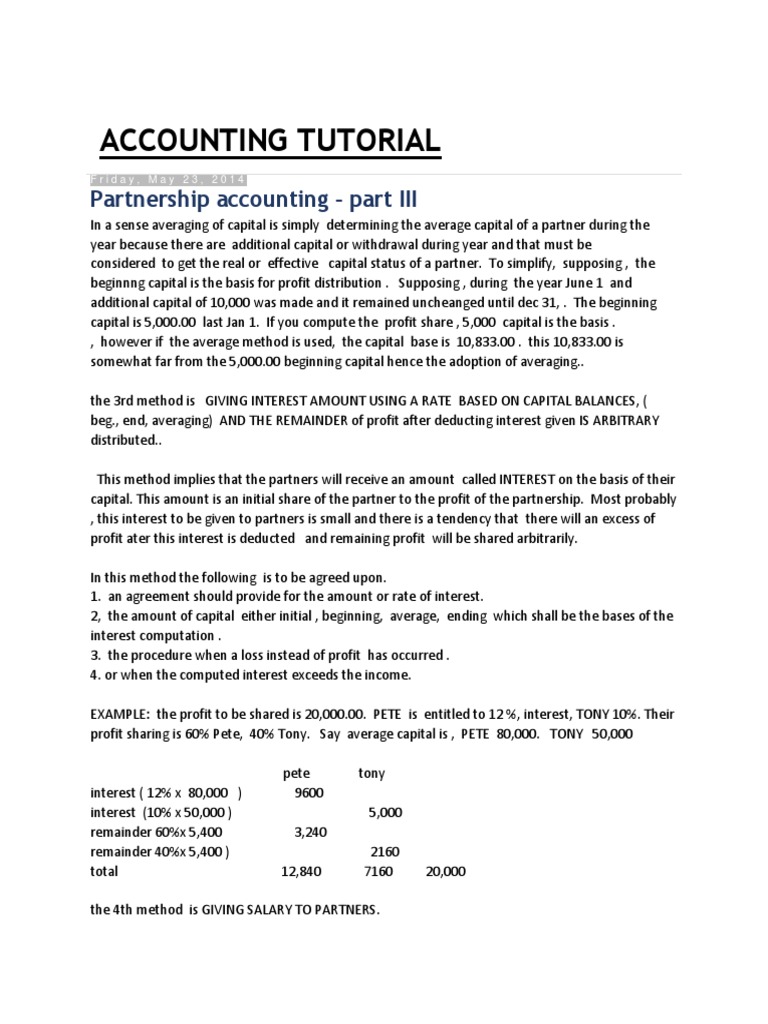 Partnership Accounting Guide | PDF | Debits And Credits | Partnership