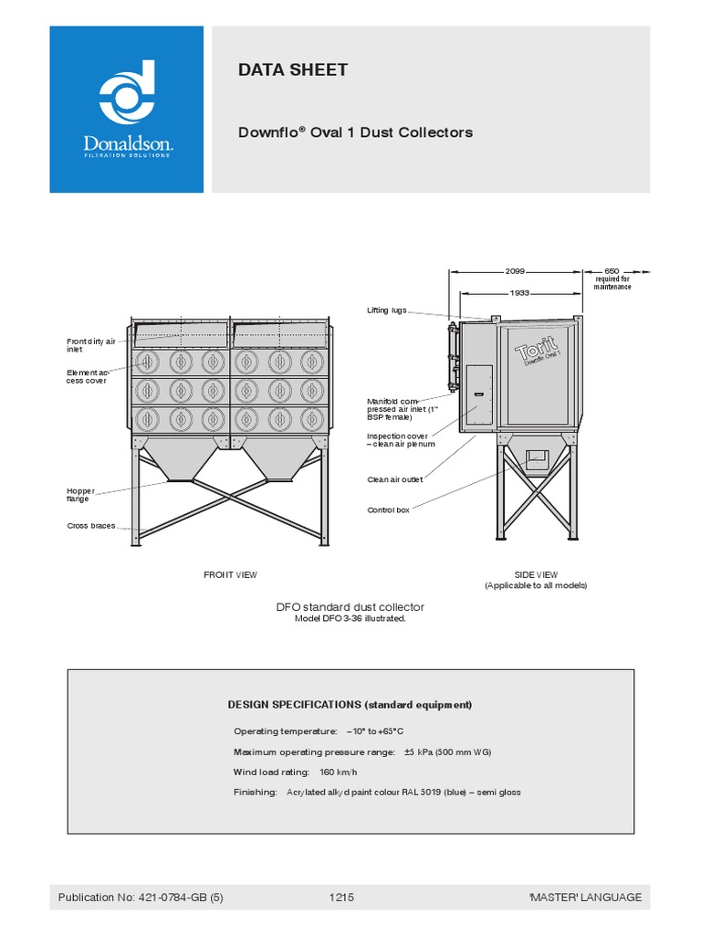 Dfo Downflo Oval 1 Dust Collectors | PDF | Alternating Current | Decibel