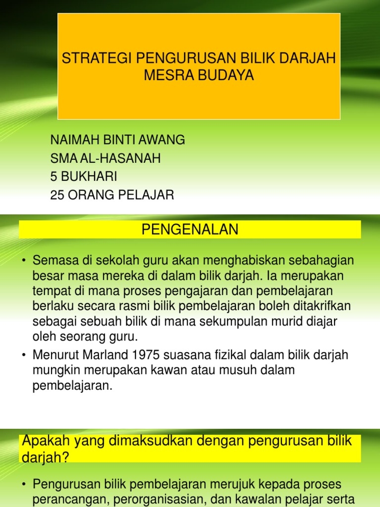 Strategi Pengurusan Bilik Darjah - Kraambo