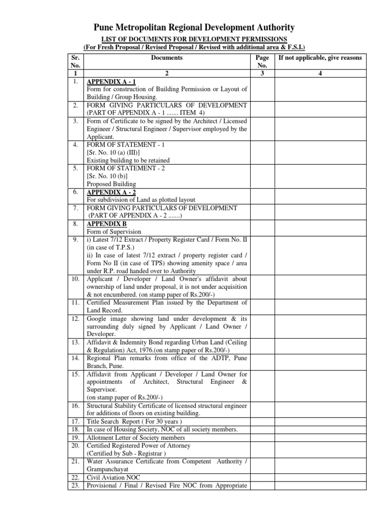 List Of Documents PDF Architect Business