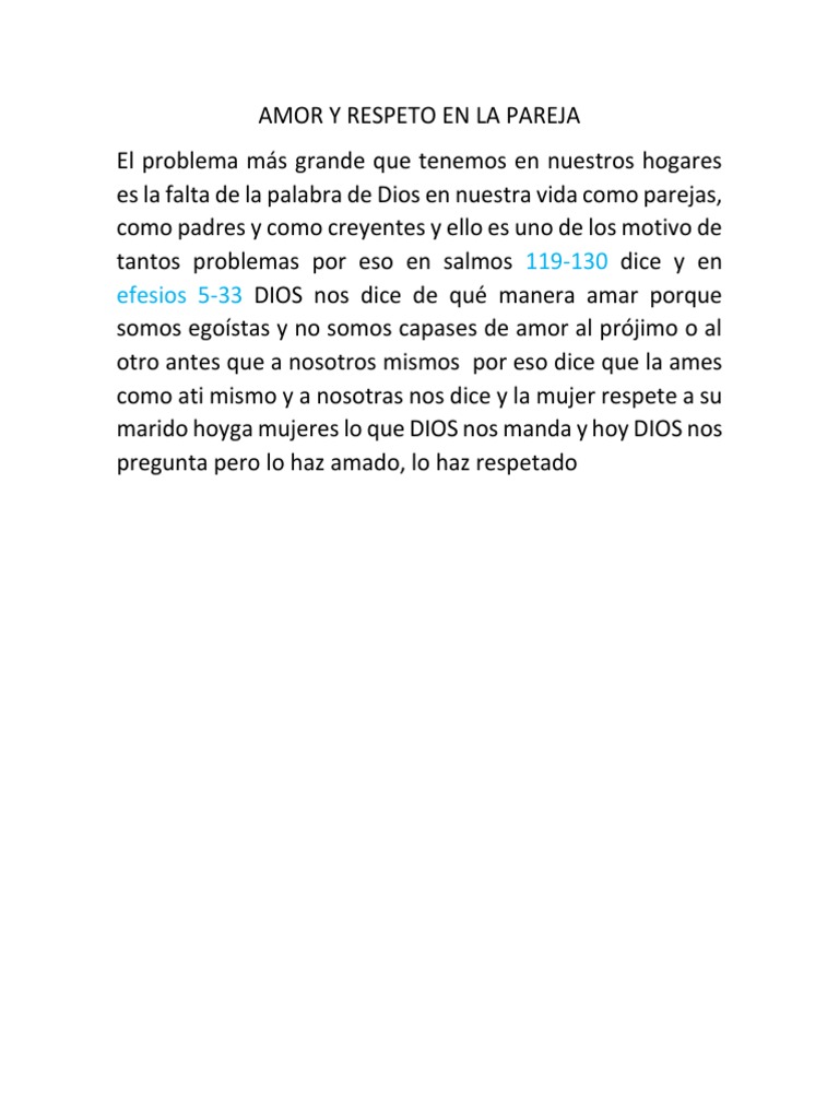 Amor y Respeto en La Pareja | PDF