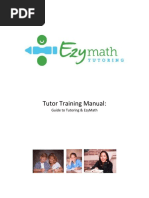 Tutor Training Manual:: Guide To Tutoring & Ezymath