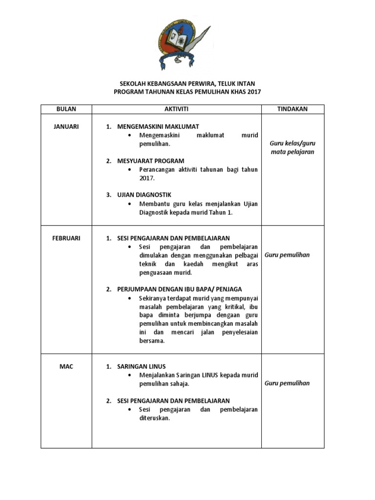 Takwim Pemulihan Pdf