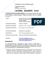 Convocatoria Docente 2019 - Policía Nacional