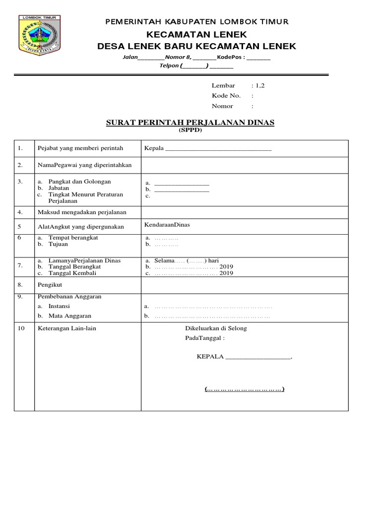 Format Sppd 2019