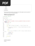 Pattern Program in C: #Include