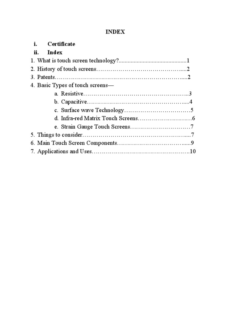Touch Screen Technology Overview | PDF | Touchscreen | Graphical User ...