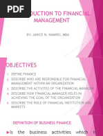 Introduction To Financial Management: By: Janice N. Ramiro, Mba