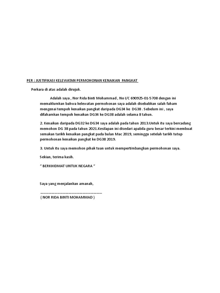 Surat Justifikasi Pdf