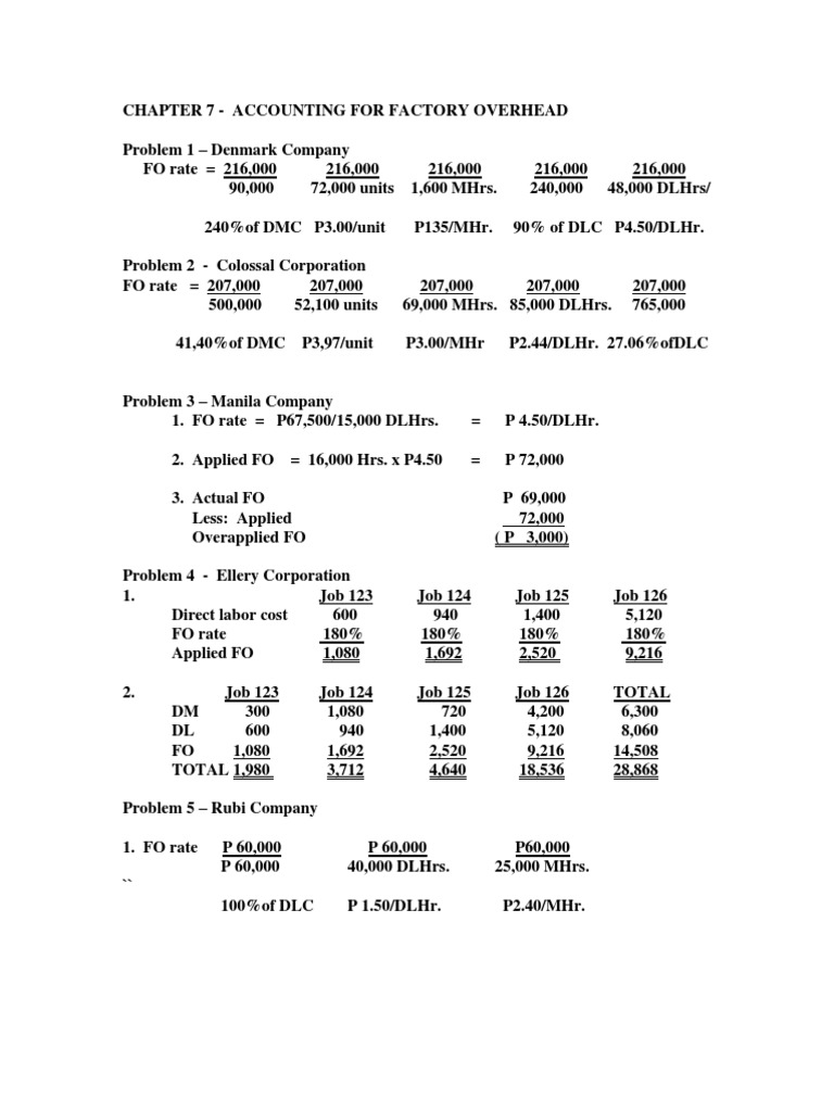 Cost Accounting Chapter 7 PDF | PDF | Industries | Production And ...
