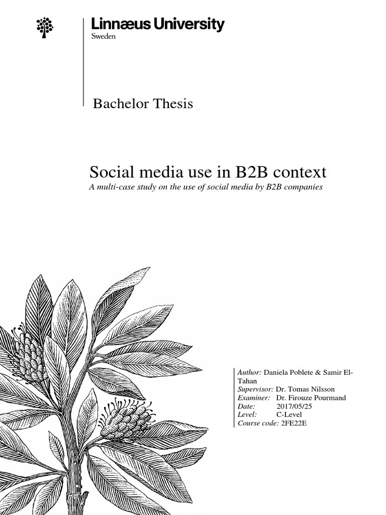 Social Media Use in B2B Context | PDF | Social Media | Popular Culture ...