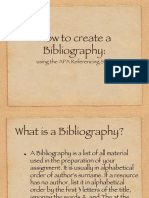 How To Create A Bibliography:: Using The APA Referencing Style