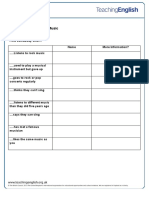 Conversation Lesson Music Student Worksheet - 0-1 PDF