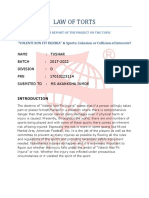 Law of Torts: "VOLENTI NON FIT INJURIA" & Sports: Cohesion or Collision of Interests?