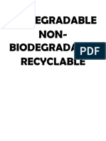 Biodegradable Non-Biodegradable Recyclable