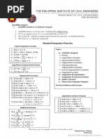 Standard Integration Formulas