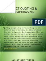 Direct Quoting & Paraphrasing