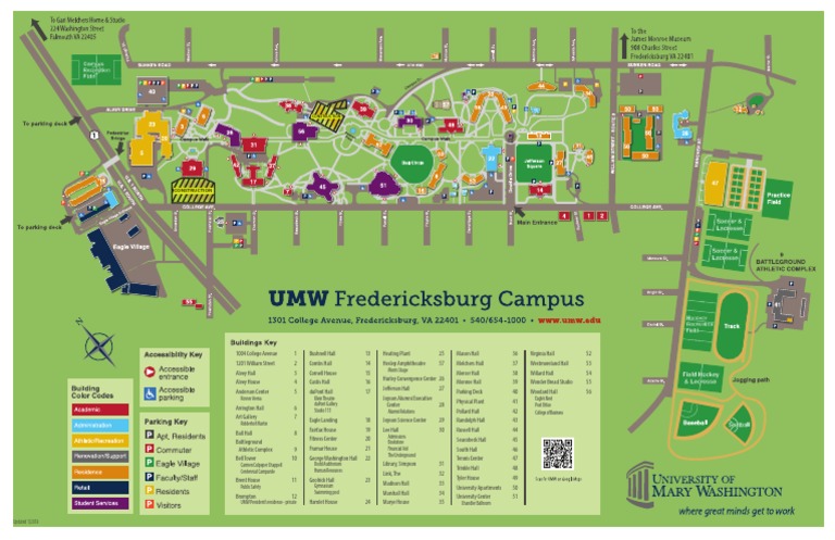 University Of Mary Washington Map Map Of Fredericksburg Campus | Pdf