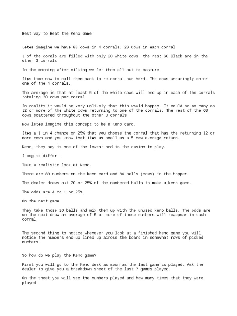 Casino game with 80 numbered balls crossword