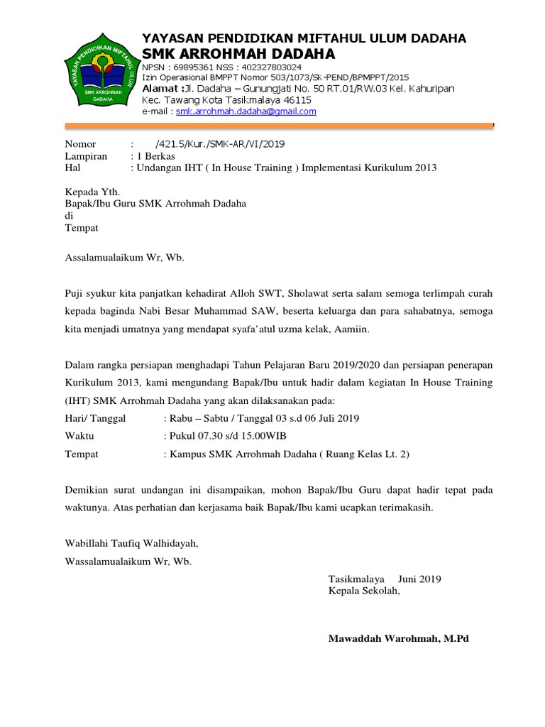 Surat Undangan Iht Docx