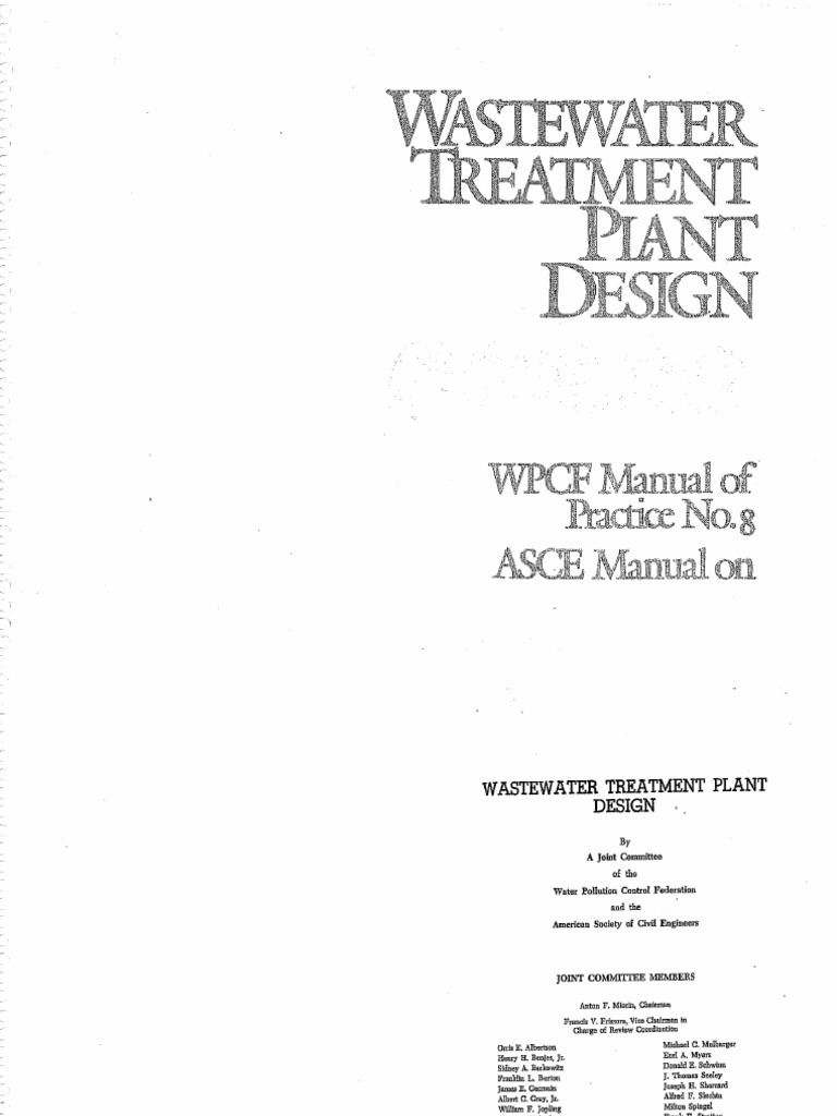 Waste Water Treatment Plant Design WPCF and Asce PDF PDF