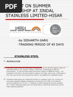 Project On Summer Internship at Jindal Stainless Limited-Hisar