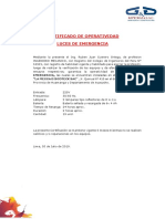 CERTIFICADO DE OPERATIVIDAD Luces de Emergencia