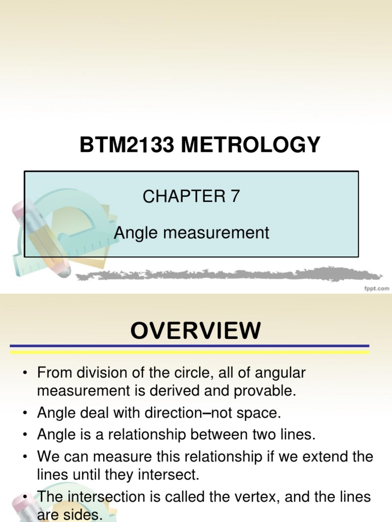 Angle Measurement Techniques in Metrology | PDF | Trigonometric ...