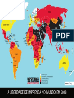 Mapa de 2019 dos Repórteres Sem Fronteiras sobre Liberdade de Imprensa