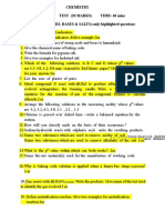 Class: X Chemistry Test (20 Marks) Time: 40 Mins LESSON - 2 (ACIDS, BASES & SALTS) :only Highlighted Questions