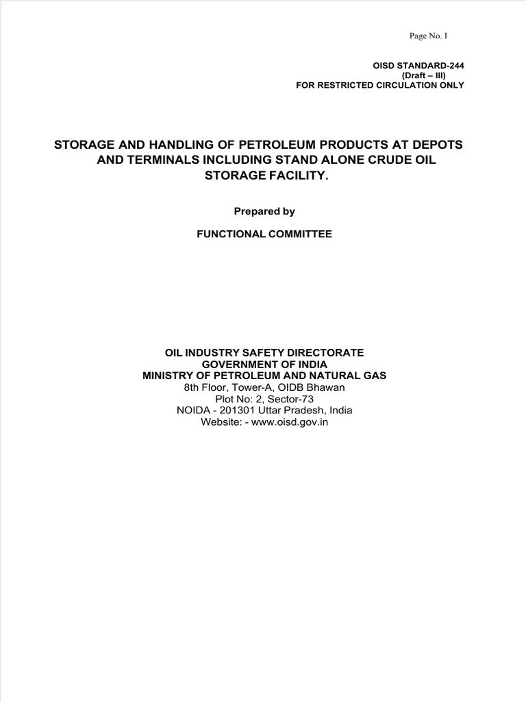 Petroleum Product Storage Guidelines | PDF | Hazards | Oil Refinery