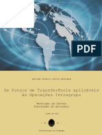 Preços de Transferência Aplicável As Operações Intra-Grupos