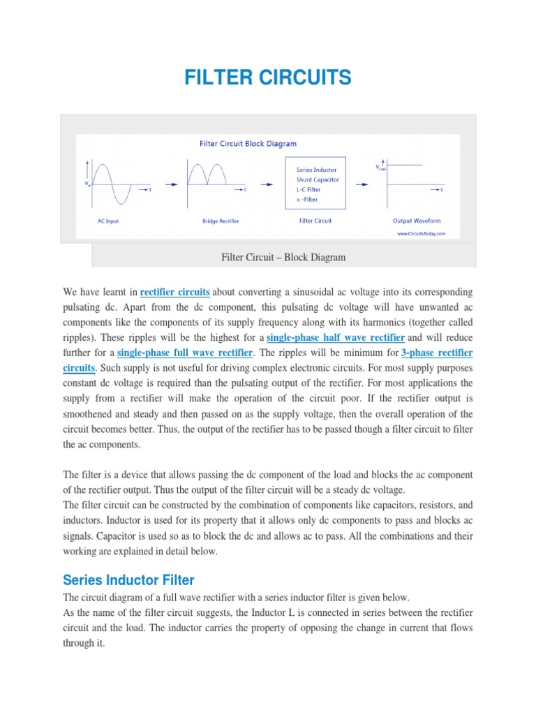 Understanding Filter Circuits An InDepth Look at Series Inductor