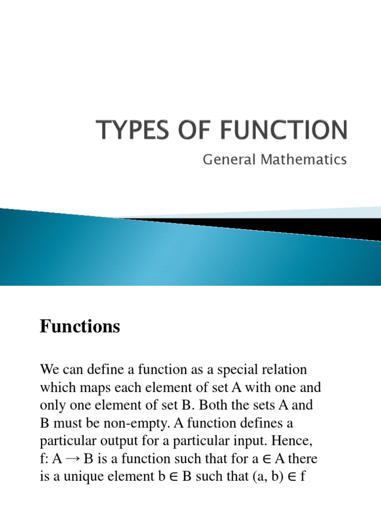 Types of Function | PDF | Function (Mathematics) | Analysis