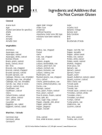 Ingredients and Additives That Do Not Contain Gluten: General