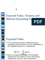 Tutorial 4 Expected Value, Variance and Moment Generating Function