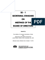 SS - 1 Secretarial Standard ON Meetings of The Board of Directors