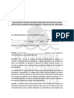 Reclamación Contra Entidad Financiera Por Cláusula Suelo Devolución Completa Más Intereses Y Recálculo Del Préstamo