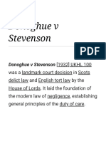 Donoghue v Stevenson establishes duty of care