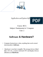 Application and System Software: Course: BCA Subject: Fundamental of Computer Unit: 2