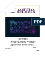 12th CBSE: Investigatory Project