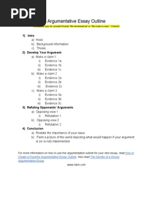 Argumentative Essay Outline