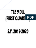 Tle 9 DLL (First Quarter) S.Y. 2019-2020